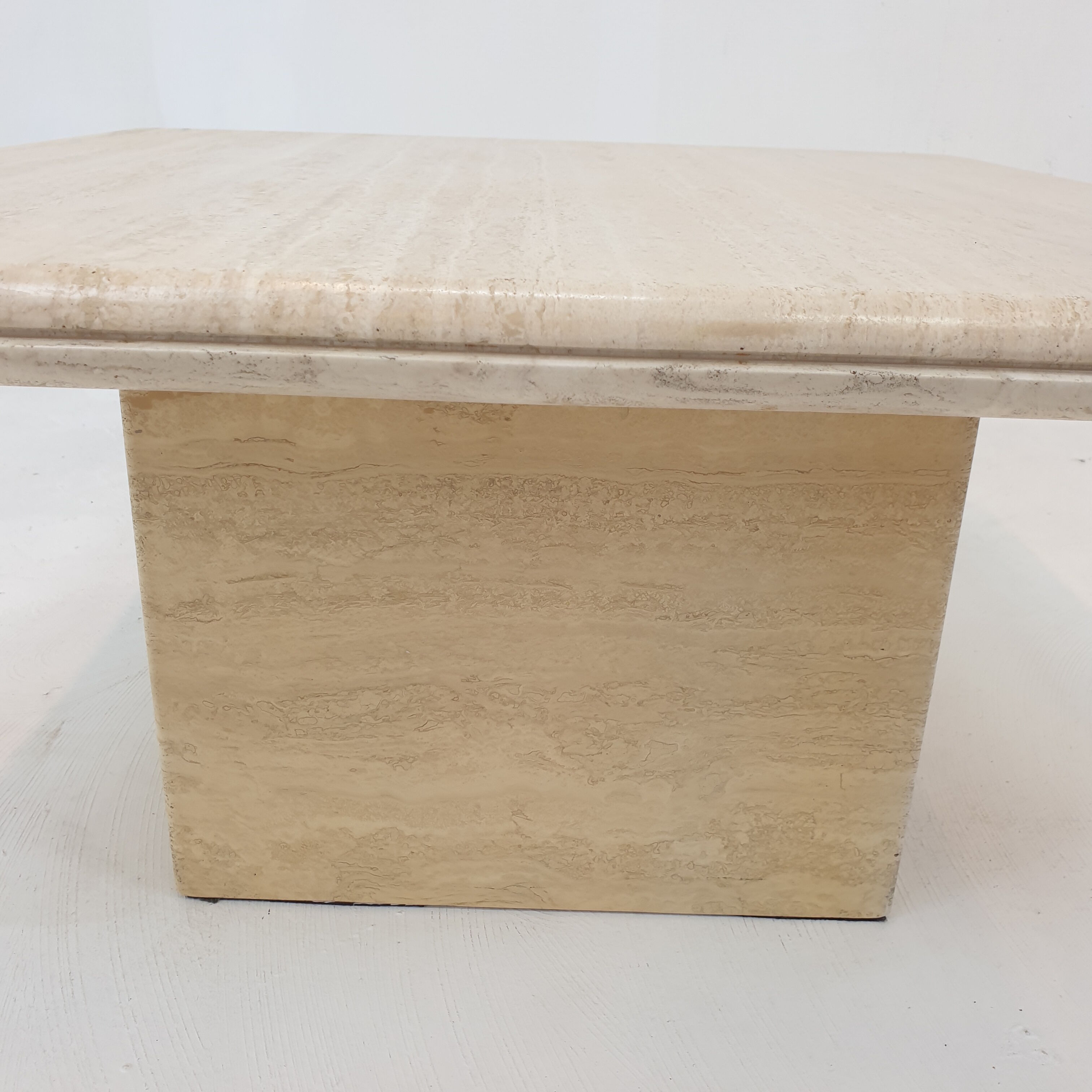 Italian travertine coffee table, 1980s