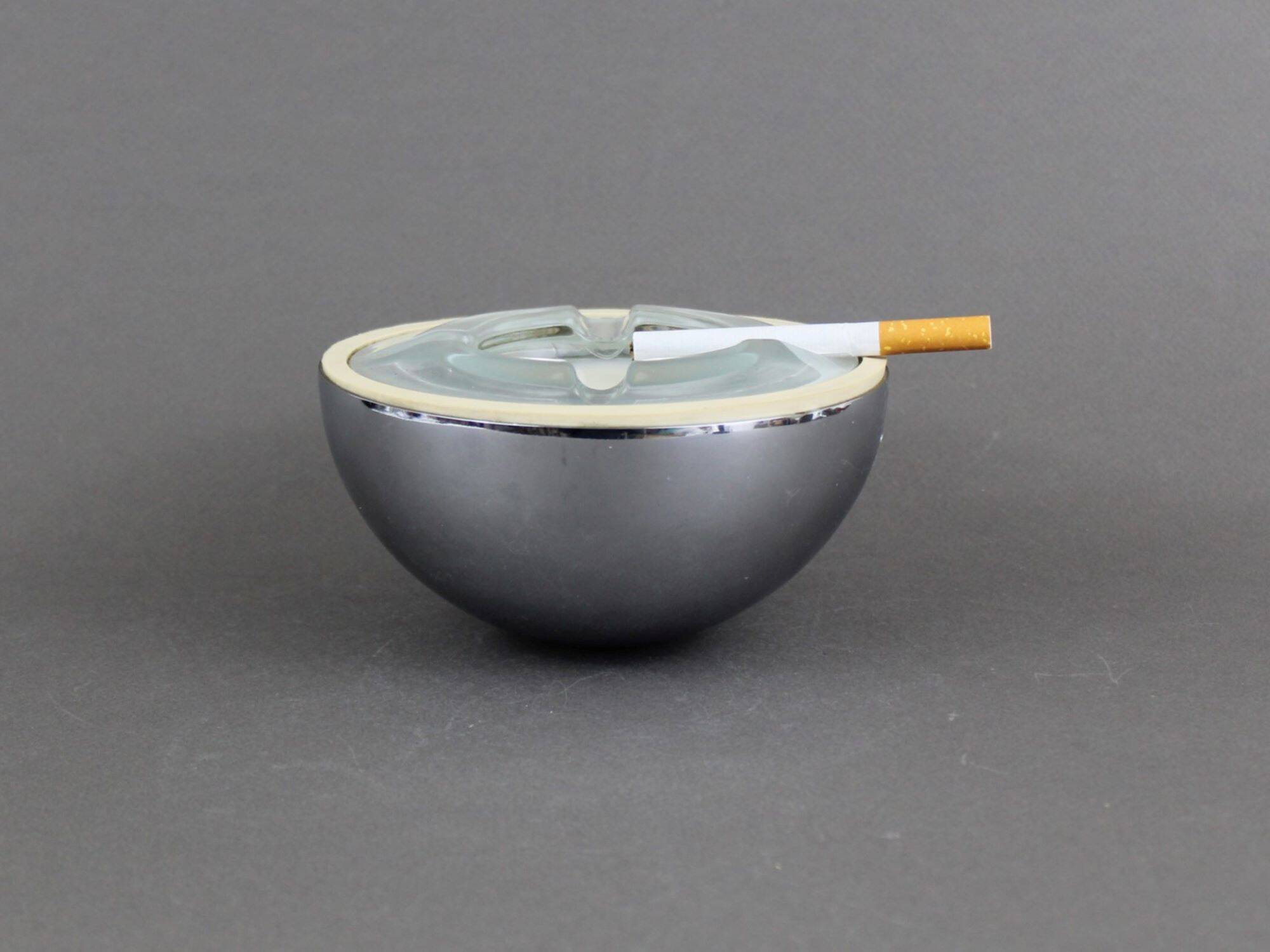 Puzzle ball ashtray design in vintage metal from the 70s