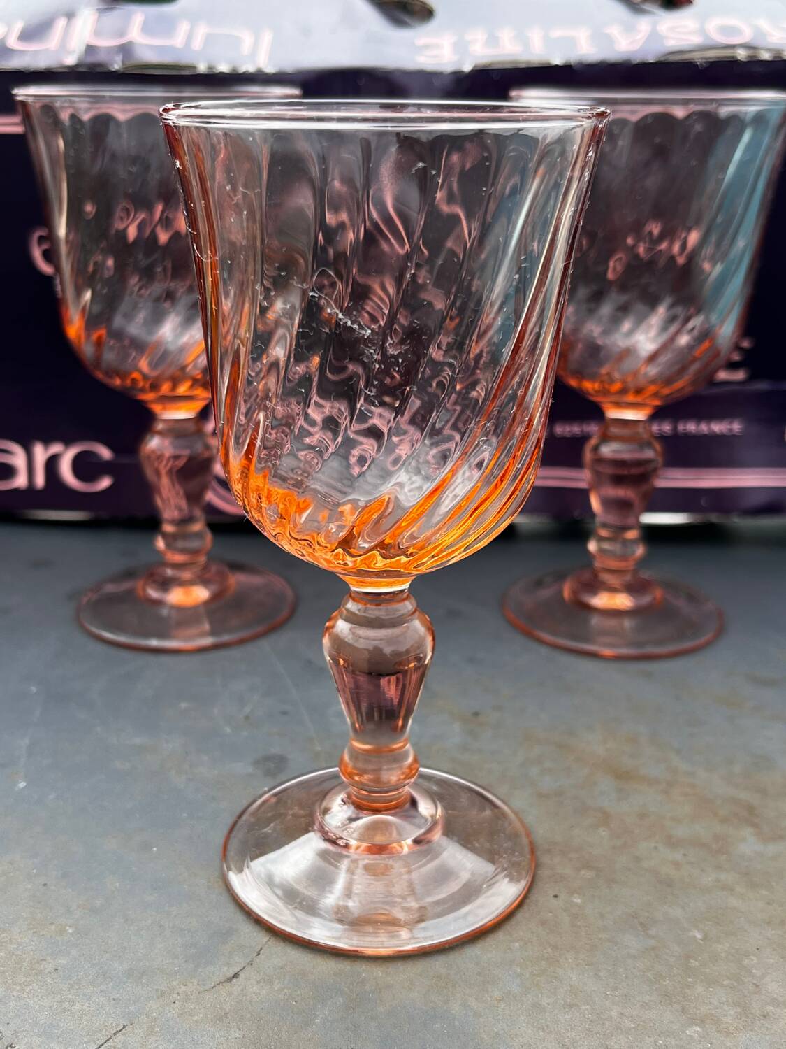 Set of 6 Luminarc Rosaline Stem Glasses - Stemglasses Model No. 5 (12