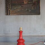 Glazed terracotta lamp, vintage lamp, table lamp, bedside lamp,