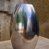 Polished cast aluminum vase, 1960s