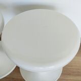 Set of 3 white tam tam stools