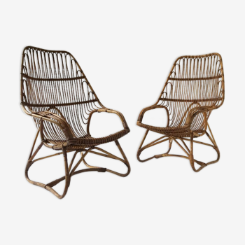 Rattan armchairs