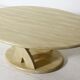 Vintage oval travertine coffee table from the 70s