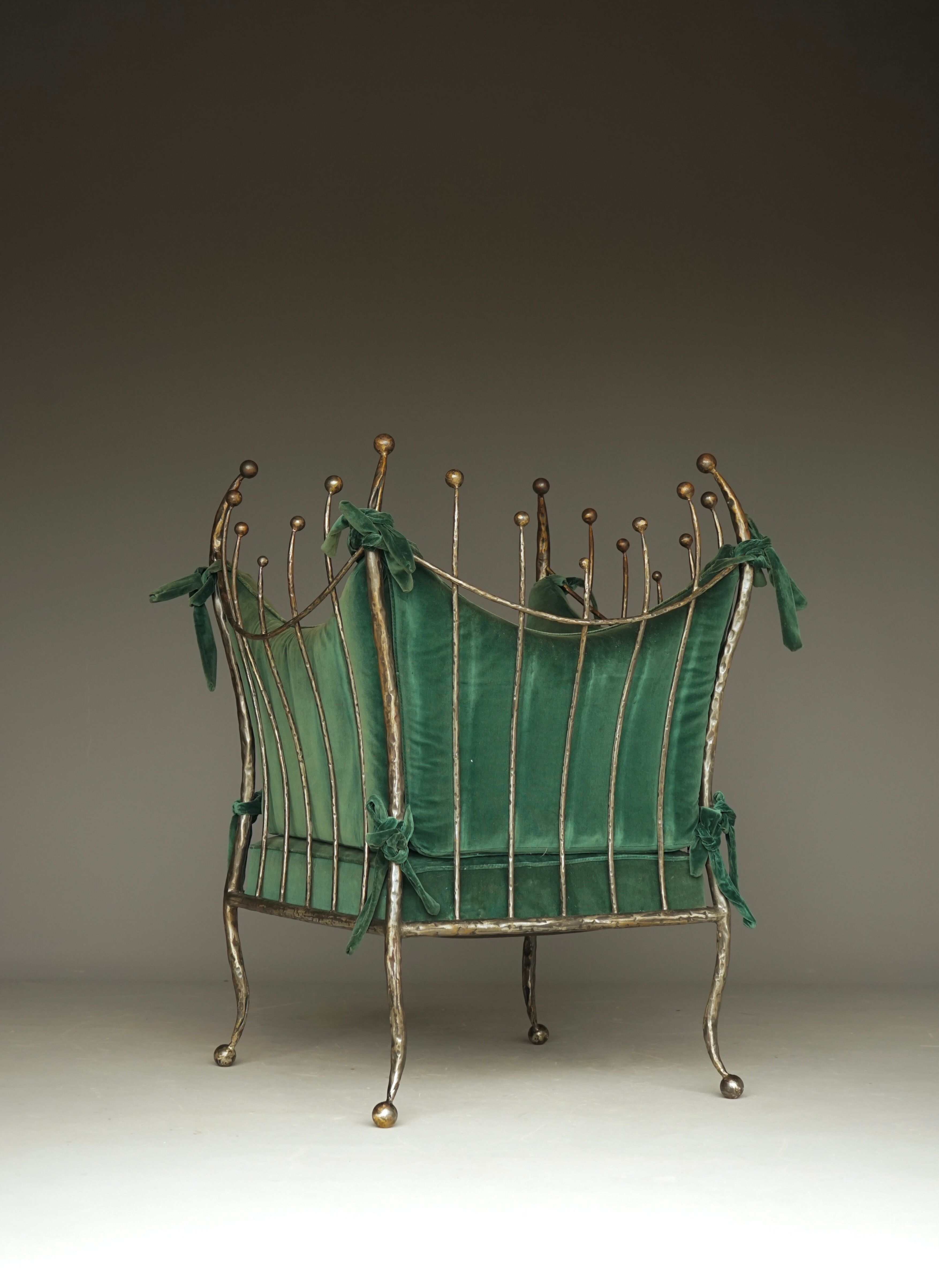 Postmodern Baroque style Armchair and Ottoman, 1980s