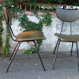 Pair of 50s chairs in metal and skaï