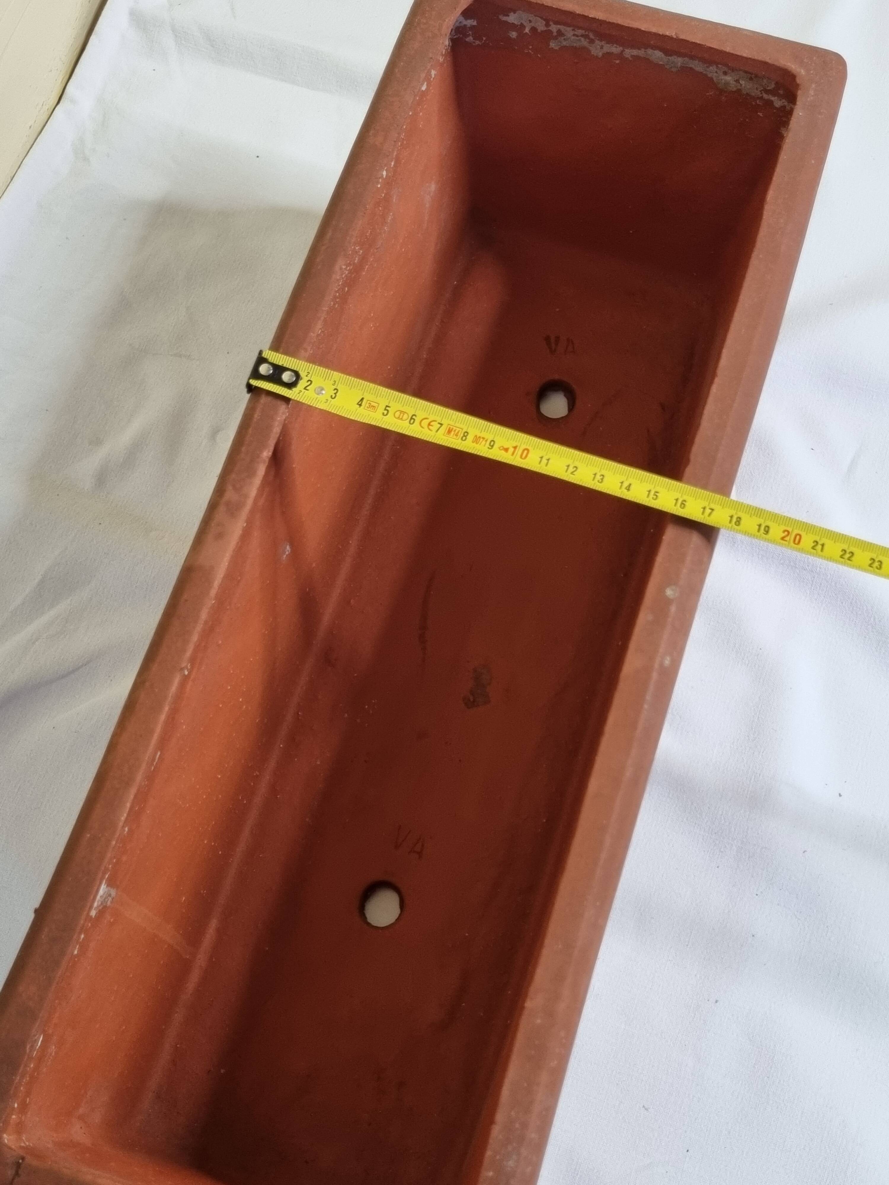 Art deco style terracotta planter, 50 cm