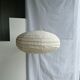 Suspension in rattan and natural linen Japanese style flattened oval h35 d60
