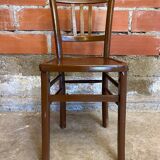 Antique Luterma style bistro chair vintage brown wood