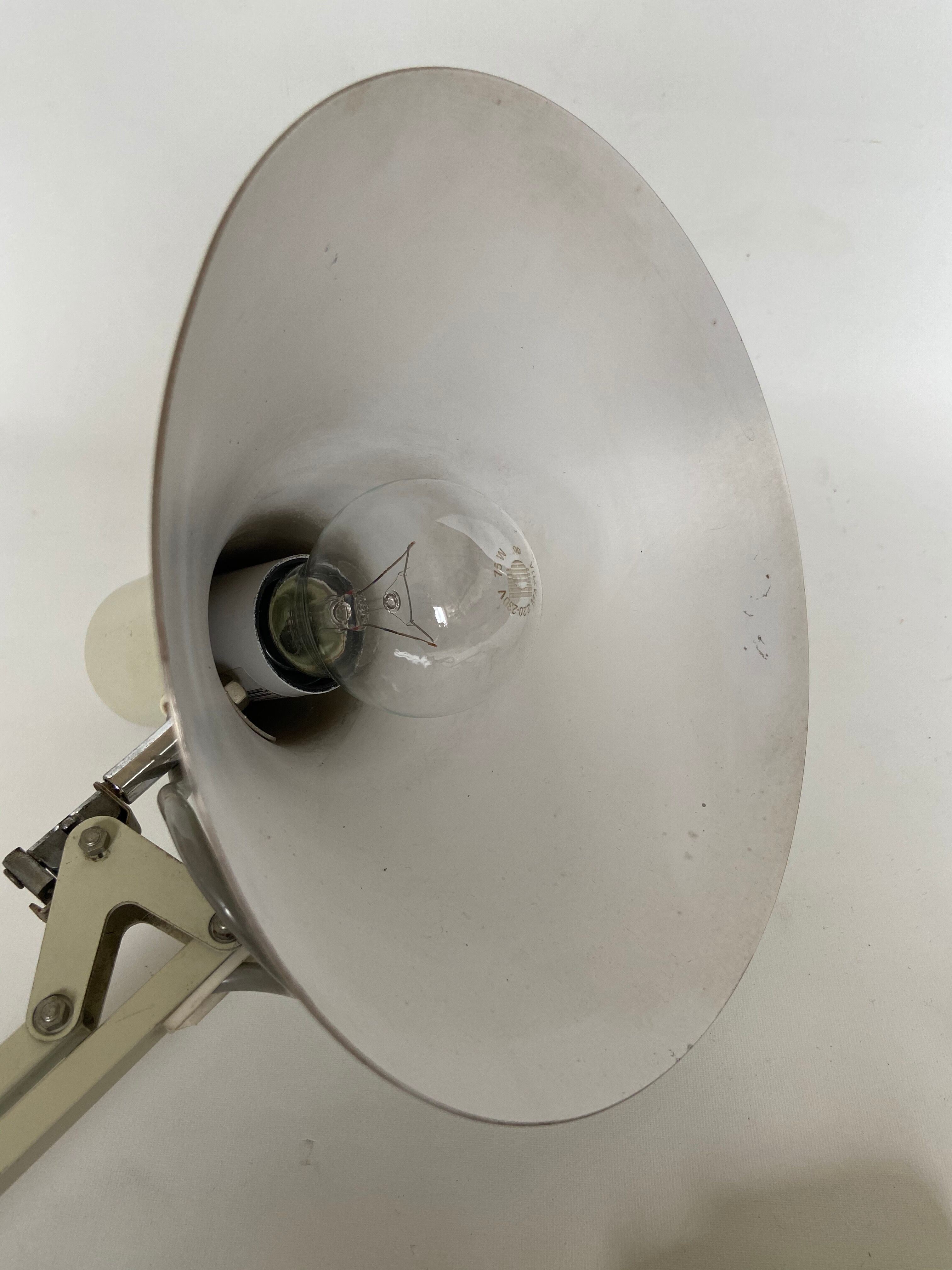 Luxo grey metal articulated lamp