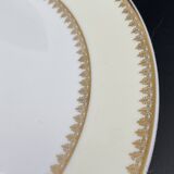 Plat à gâteaux en porcelaine de Limoges liseré jaune et doré