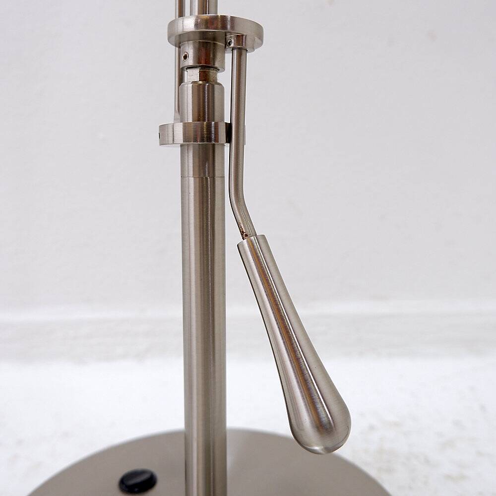 Pair of brushed steel table lamps with adjustable tilt - United Kingdom