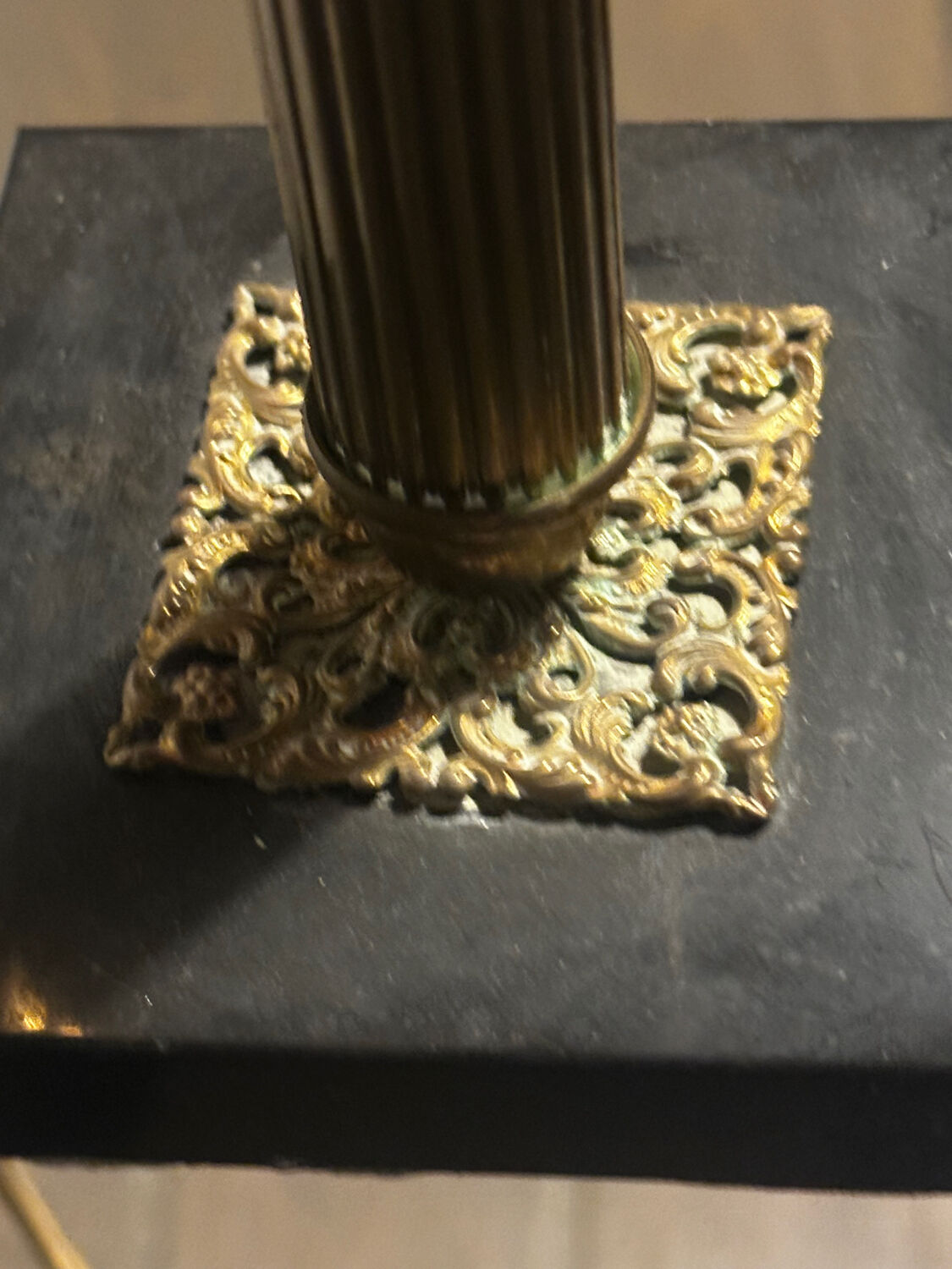 Double lamp fixture in brass, neo-classical style from the 1950s.