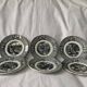 6 black dessert plates Old and Johnston Bordeaux 19th century astrology