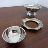 French stainless steel caviar bowl by Jean Couzon, 1970s