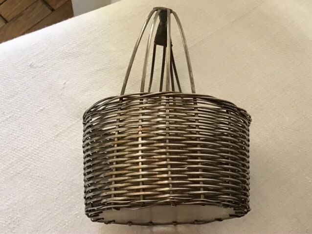 Silver metal woven basket