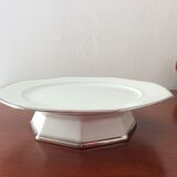 Servant dish on pedestal, octagonal, Limoges porcelain - vintage