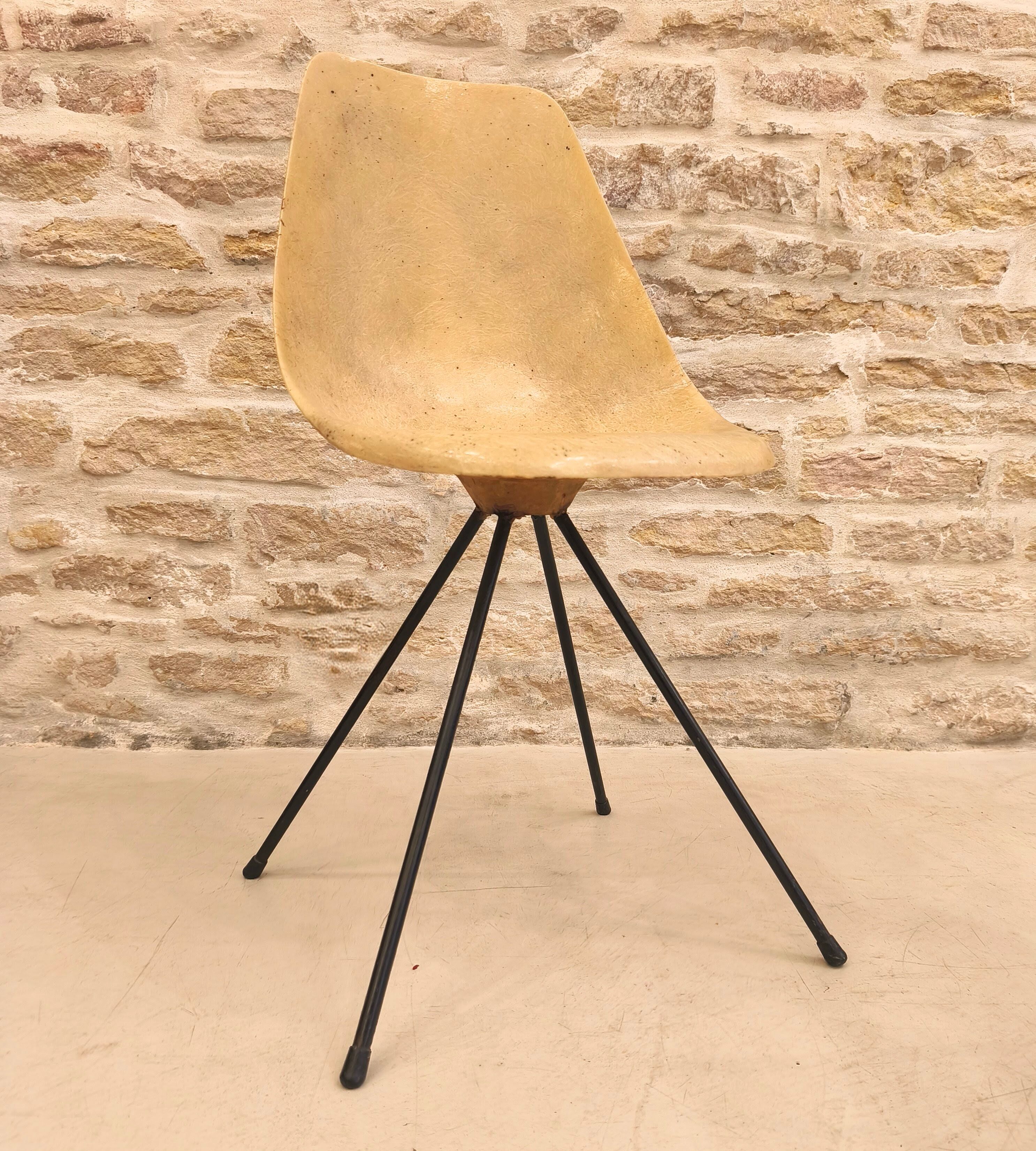 Paire de chaises design Jean Raymond Picard édition Seta, 1950