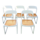 Ensemble de 5 chaises Baumann modèle "Traineau" blanches