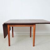 Hans J. Wegner Drop Leaf Table in Solid Teak and Oak for GETAMA