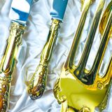 Prestige case for Odiot cutlery, solid silver and gold