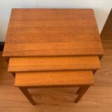 3 tables gigognes en teck massif design McIntosh, années 60