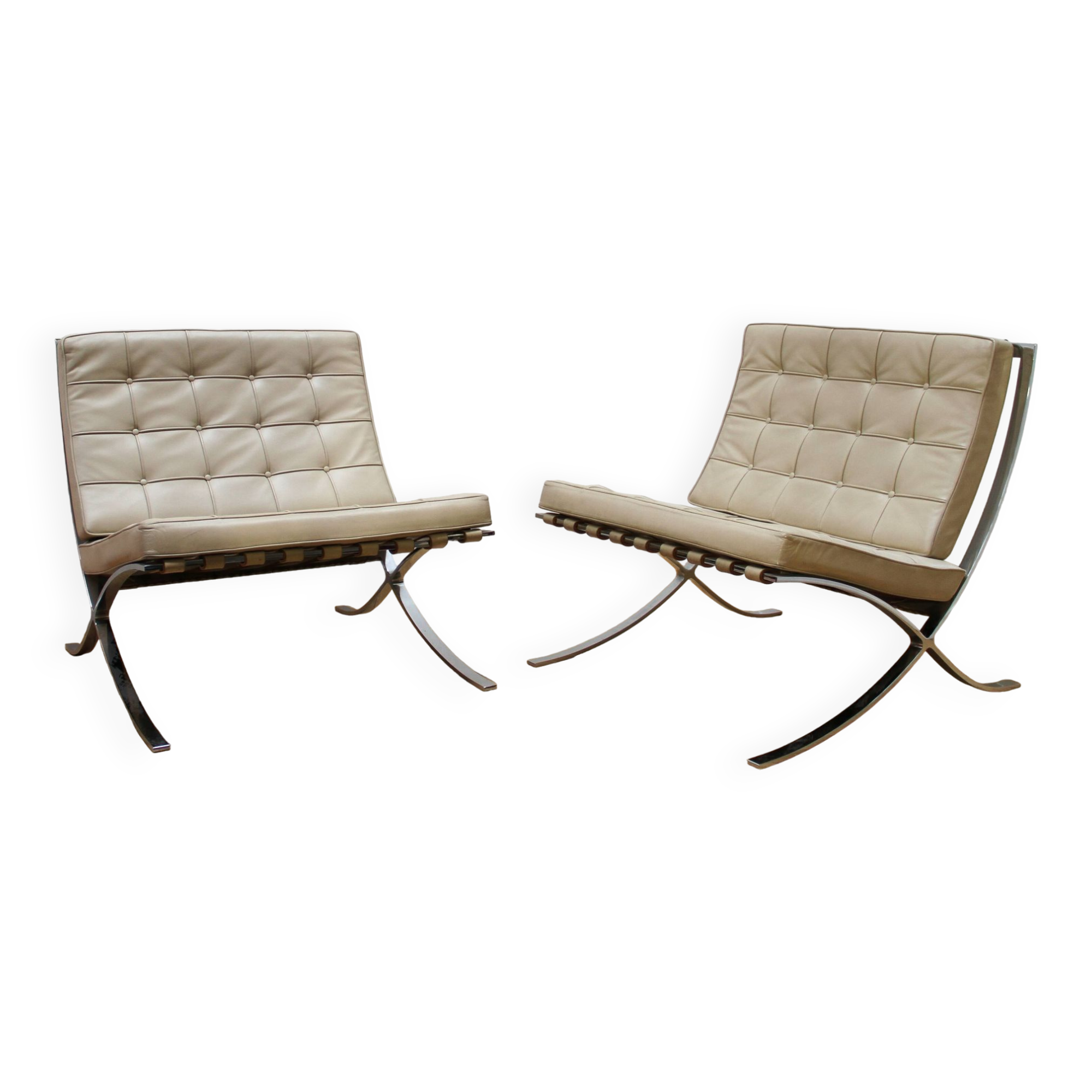 Pair of Barcelona armchairs, Knoll