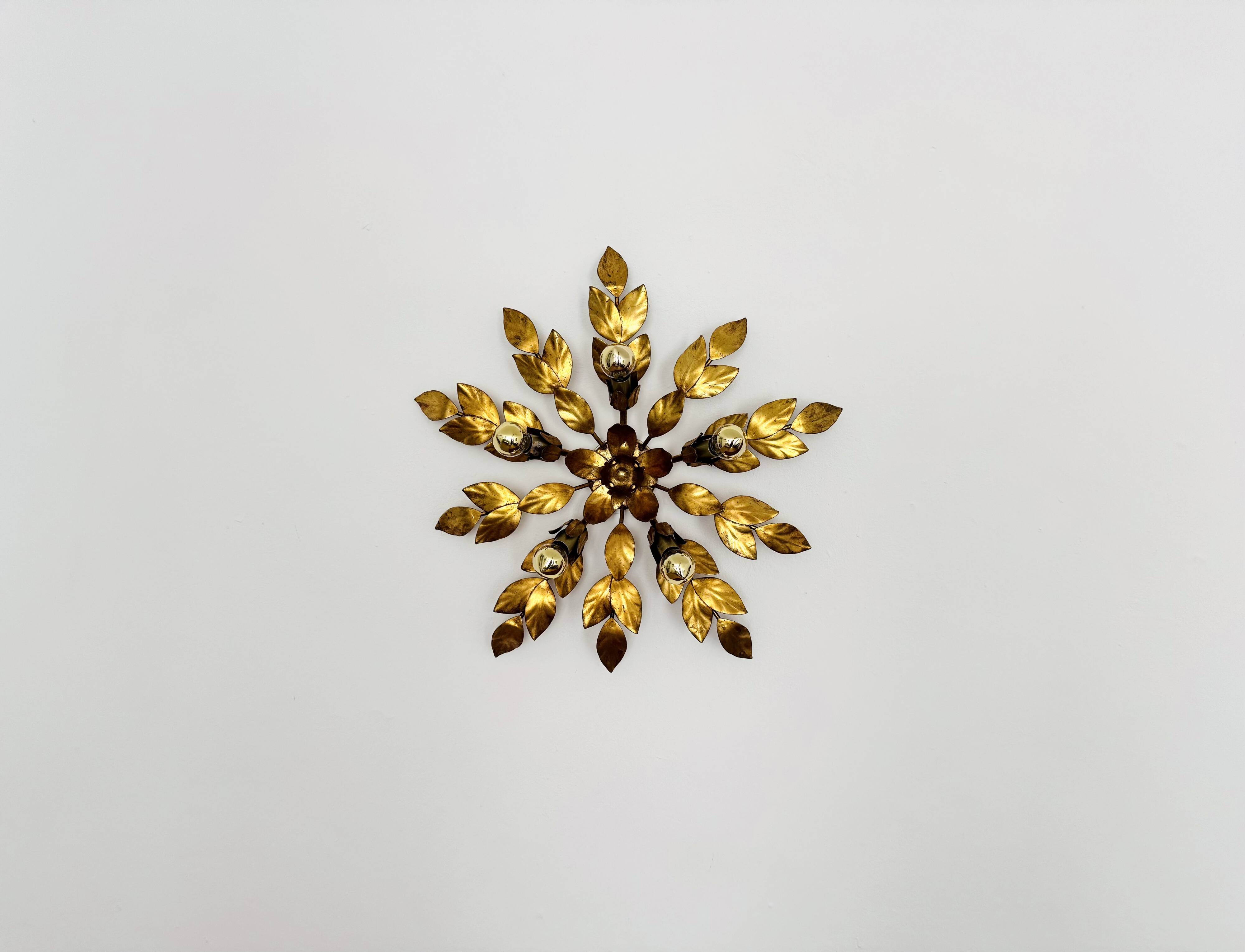 Floral Hollywood Regency Wall or Ceiling Lamp