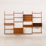 Poul Cadovius 4 bay teak wall unit for Cado, Denmark 1960s