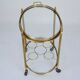 Small Mid-Century Italian Brass Bar Cart with Removable Tray, 1950s