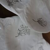 9 Oyster plates with black floral decoration KetG Luneville year 1940