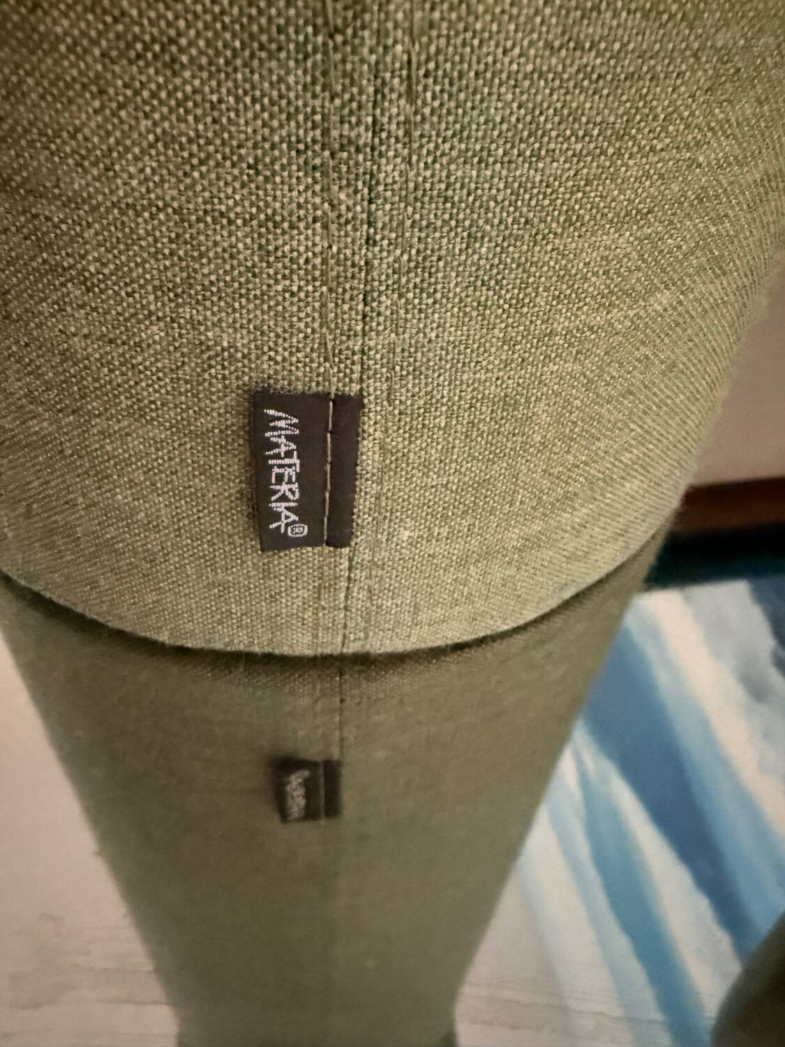 Pair of green Mister T Materia stools – like new