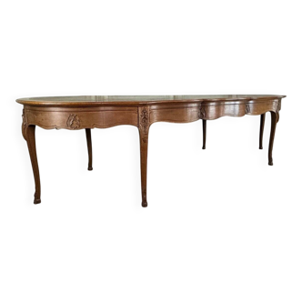 Table console ou table de bibliothèque de style Louis XV en chêne sculpté, vers 1880