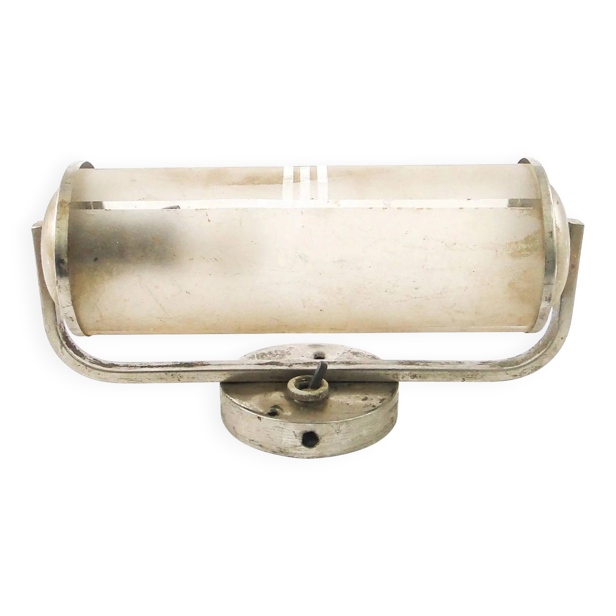 Art Deco wall lamp, chromed brass, Czechoslovakia, 1950s