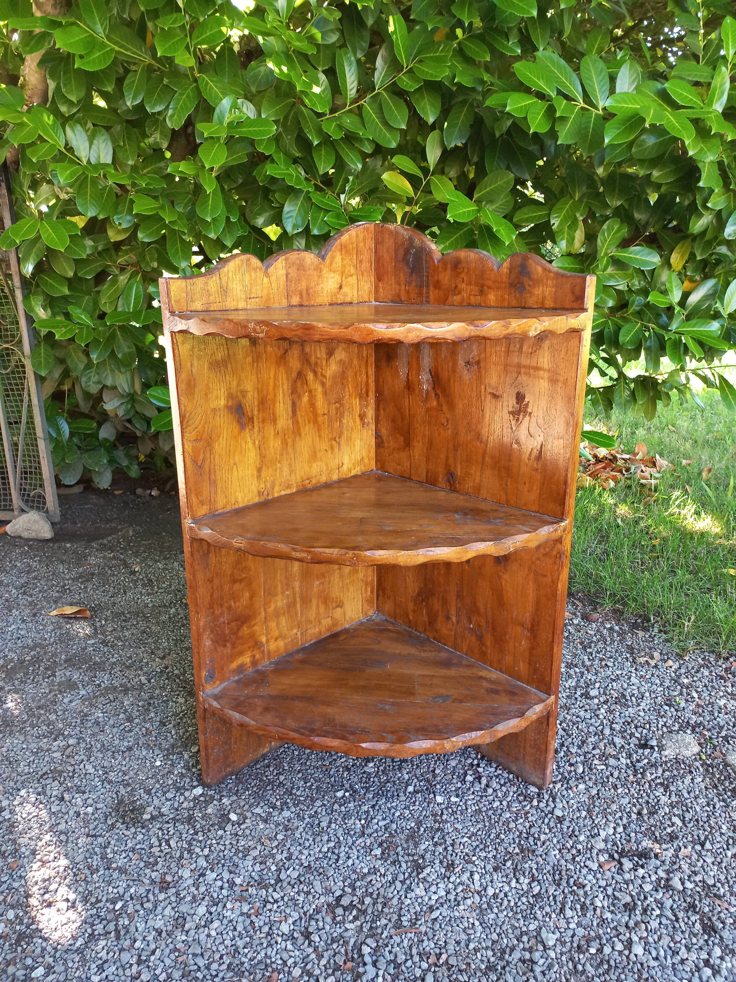 Brutalist oak corner unit from the 1960s.