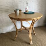 Rattan round table vintage