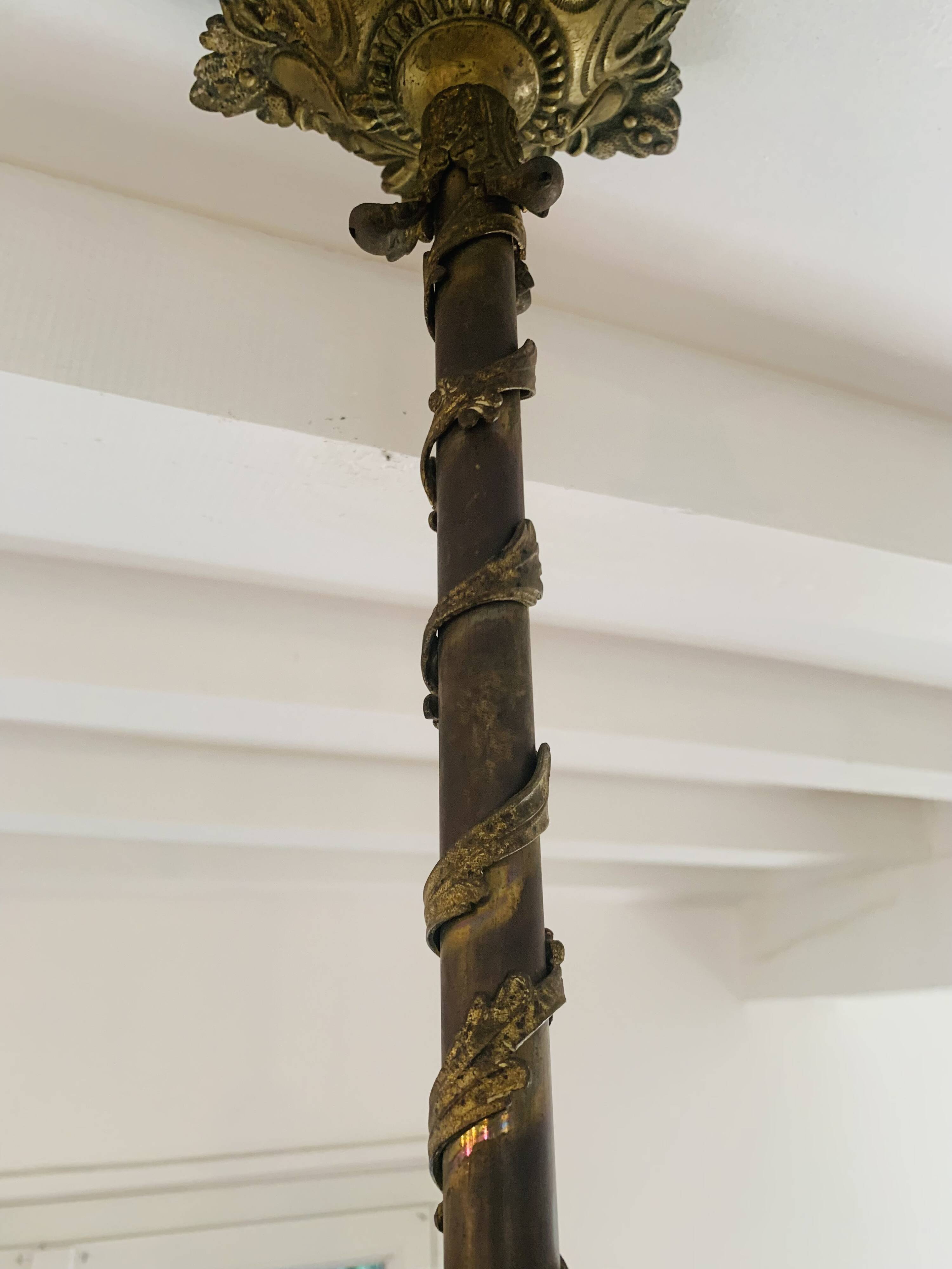 Bronze chandelier 4 tulips