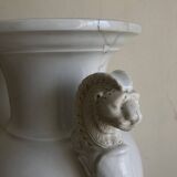 XXL white lion head neo-classical amphora vase from the Empire Consulate.