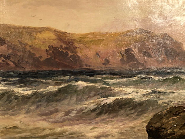 George Henry Jenkins (1843-1914). The shore, very large oil on canvas framed.