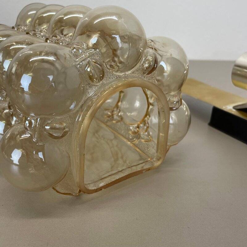 Amber vintage glass wall lamp by Helena Tynell for Glashütte Limburg, 1970s