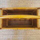 Vintage bamboo rattan and canning magazine holder