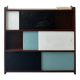 Large closed bookcase in wood and glass, Oscar Furniture design, 1950s