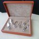 Box of 6 zoomorphic knife holders in silver metal Saint Hilaire