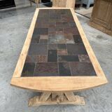 1960s oak and slate table