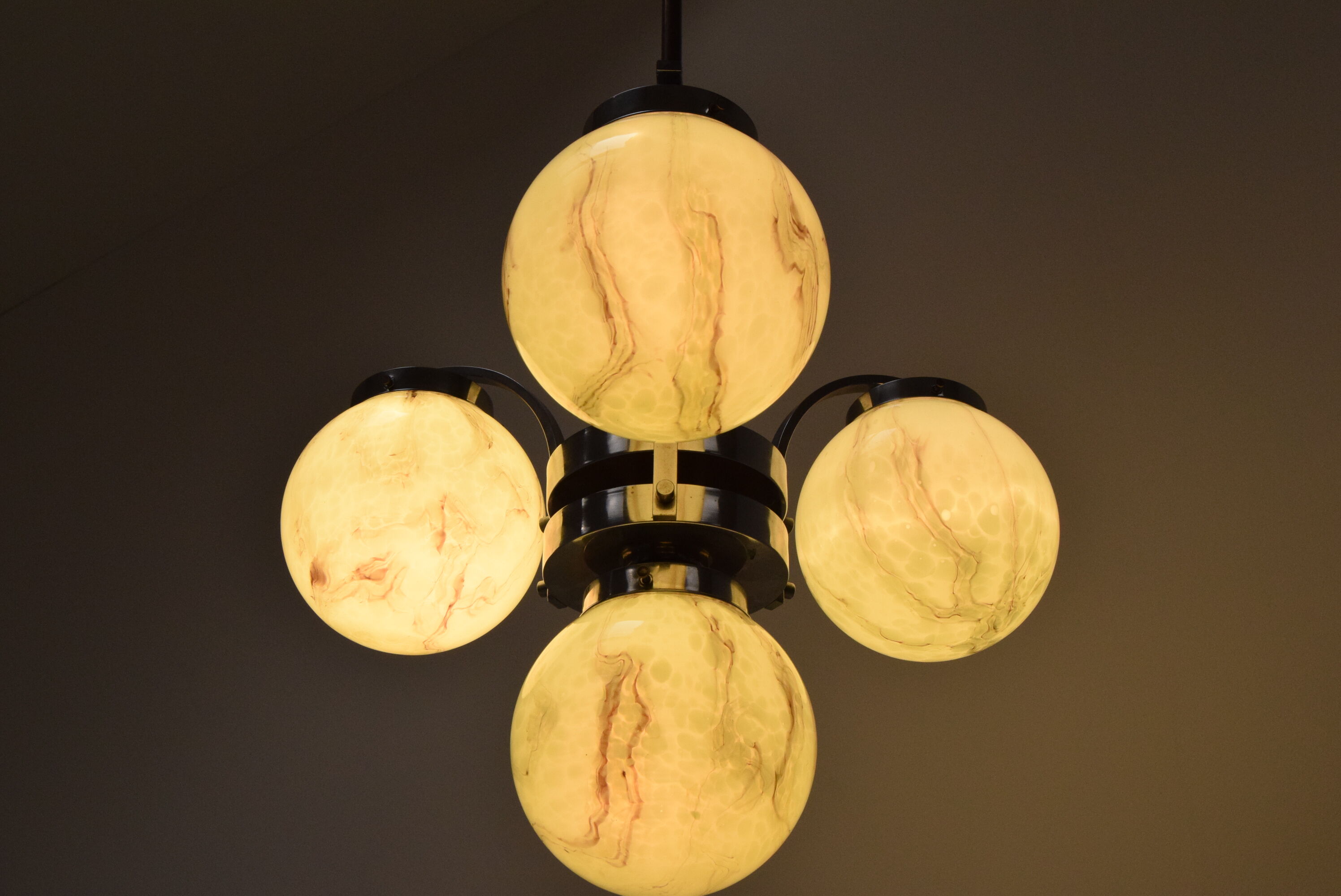 Art deco chrome chandelier,1930's.