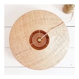 Woven rattan saucer pendant light