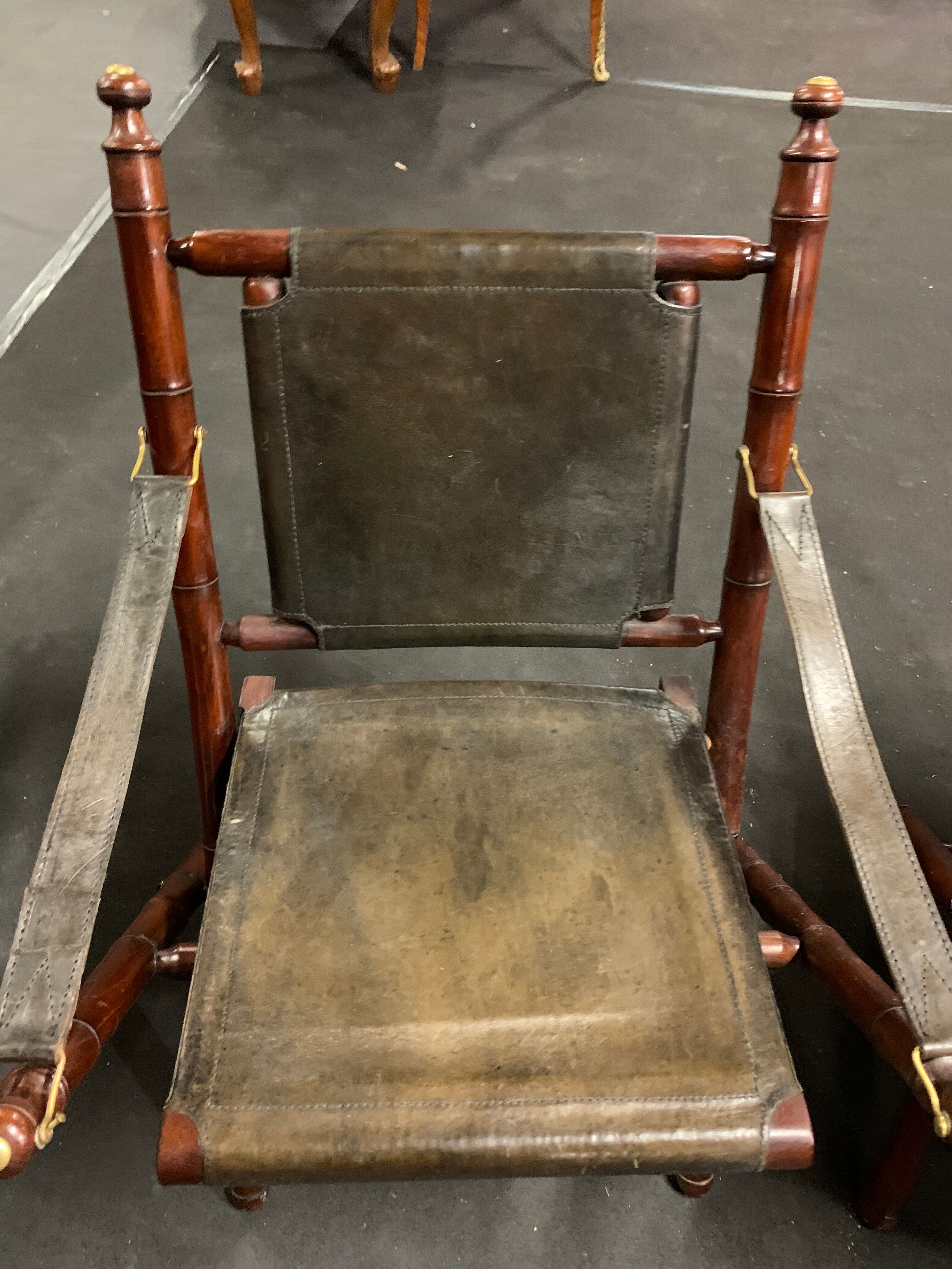 Pair of mahogany colonial armchairs