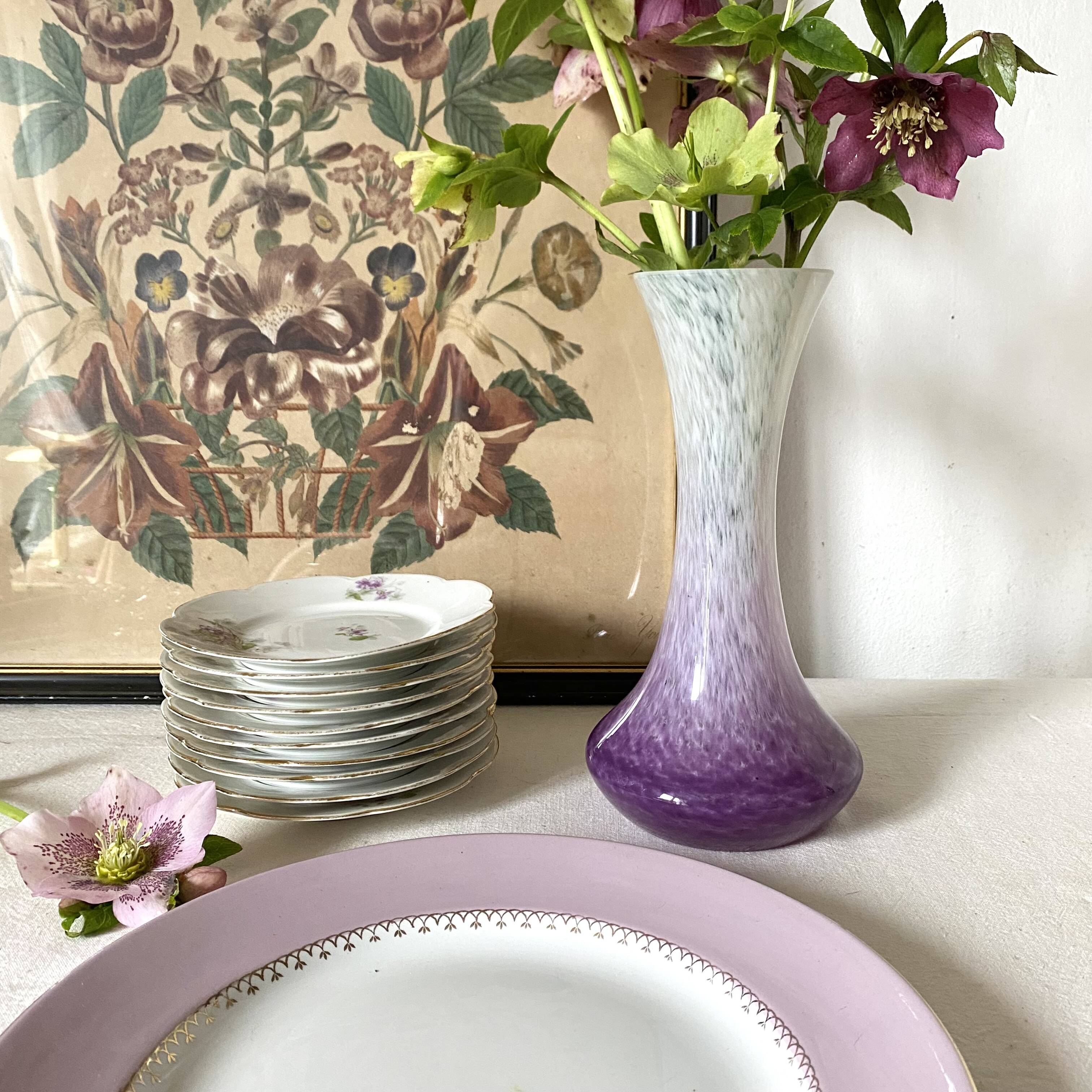 Antique speckled vase in Clichy glass