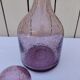 Blown glass bottle with bubbles, Biot glassware style, vintage