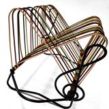 Vintage Vinyl Storage • 45 RPM Holder • Lacquered Metal • Scoubidou • 1950